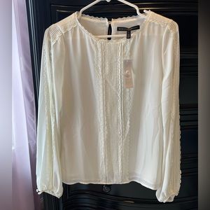 White House Black Market white long sleeve top. Size 0.
